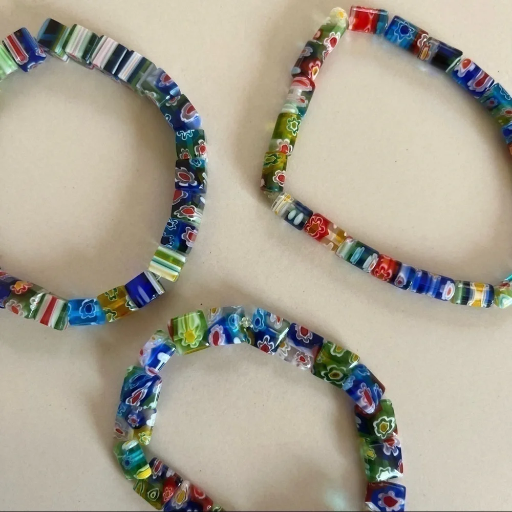 Millefiori Glass Bead Bracelet